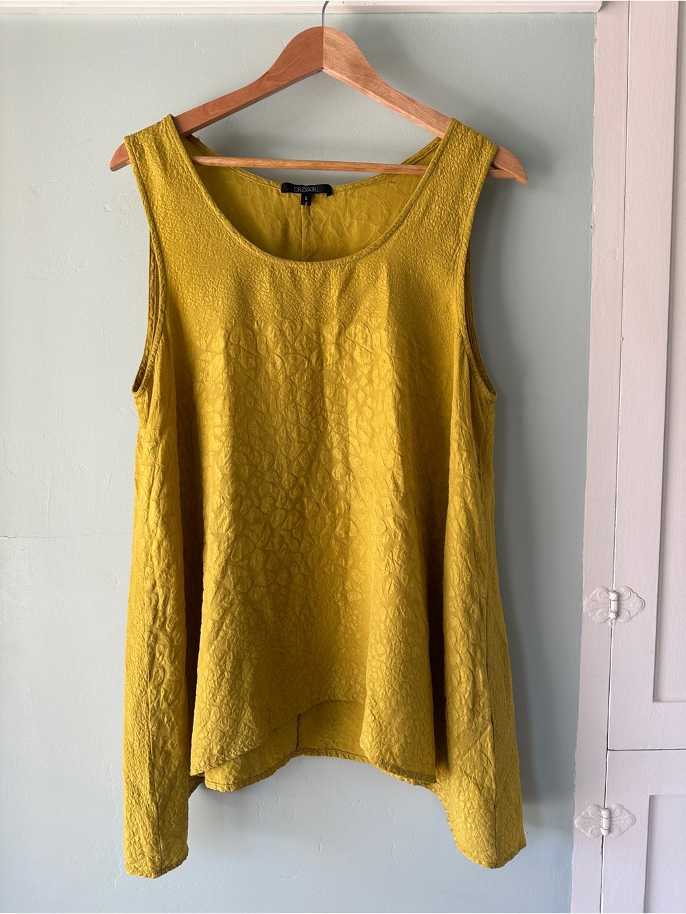 Dressori 100% Silk Chartreuse Flowy Tank Top Womens Large